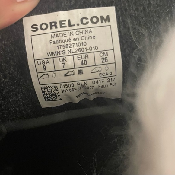 SOREL Women's Out N About Faux Fur Lux Winter Rain Snow Boots, Black, SOLD OUT - Picture 9 of 9